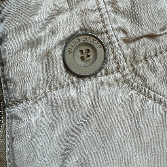 VINTAGE VTG Miss Sixty Khaki Cargo Capri Pants With Floral Detail Size 27 - Picture 7 of 8